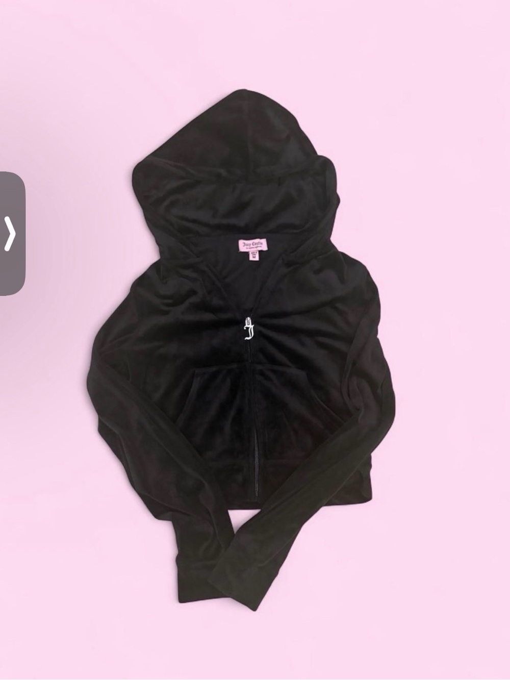 Juicy Couture Black Velour Zip Hoodie